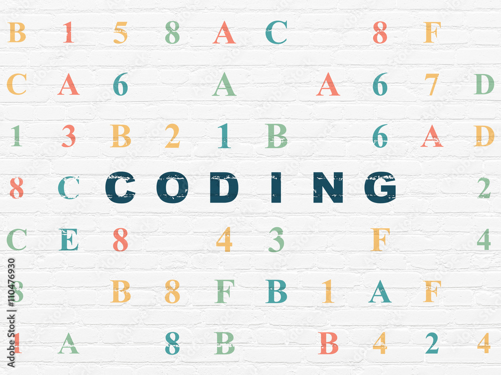 Software concept: Coding on wall background Software concept: Coding on wall background