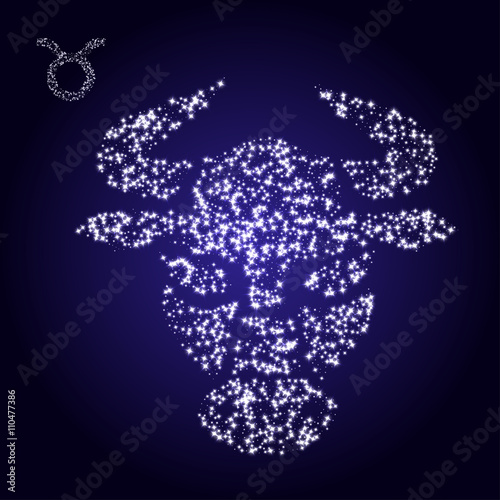 Zodiac sign of taurus made of stars