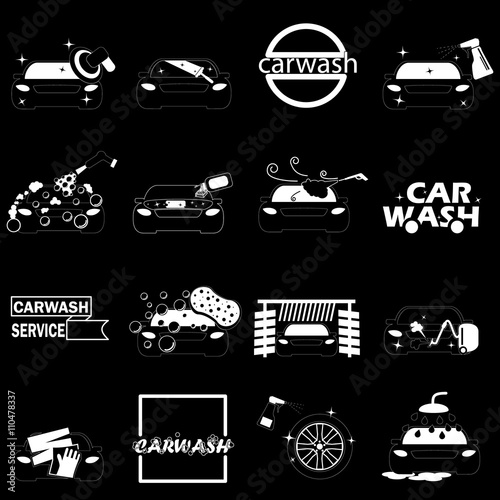 Sign of stripe pattern car wash