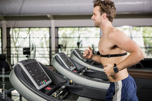 Man running on thread mill