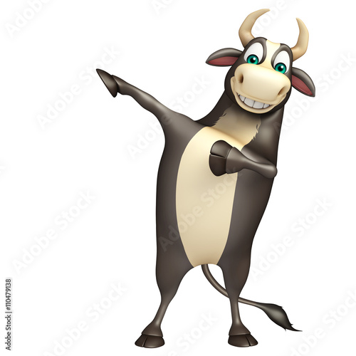 Bull funny cartoon character