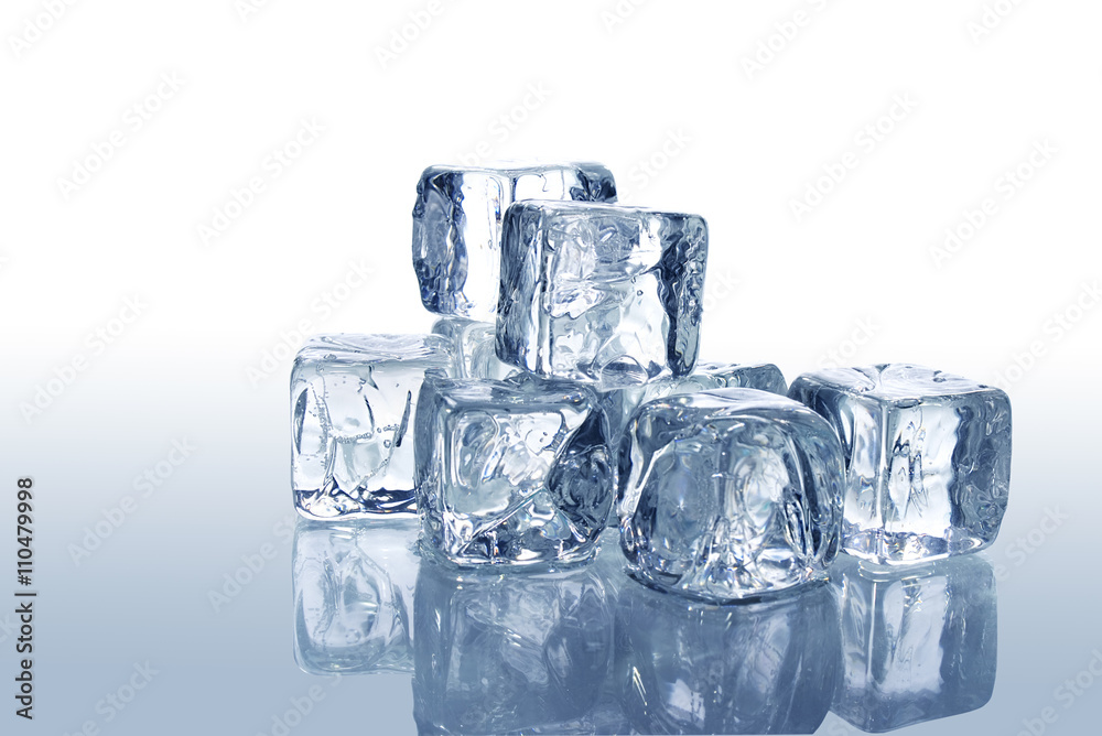 Ice cubes on white background Ice cubes on white background
