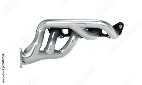 exhaust manifold solated on white background 3d