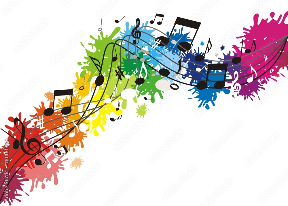 Hintergrund mit Noten Stock Vector | Adobe Stock