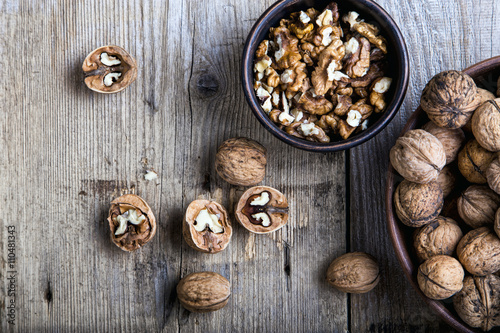 walnuts in a bowl, close up