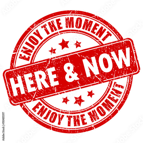 Here and now rubber stamp