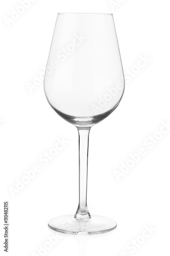 Empty wine glass on white, clipping path