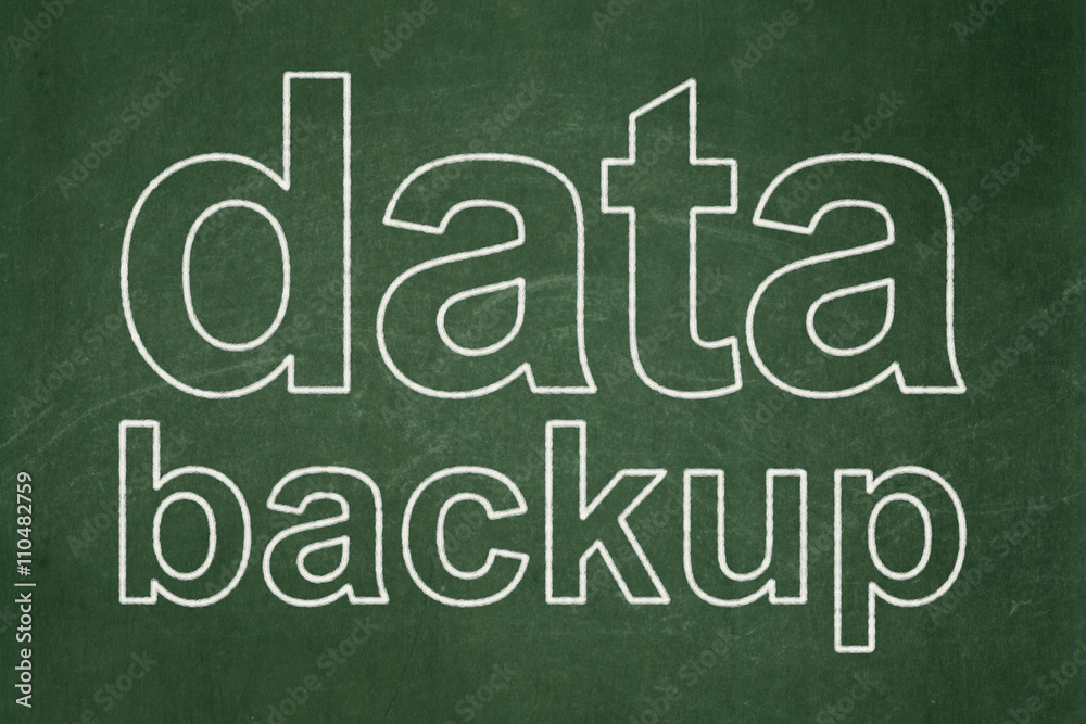 Obraz premium Data concept: Data Backup on chalkboard background