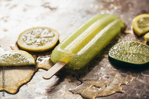 Ice lolly refreshing lemon and lime photo