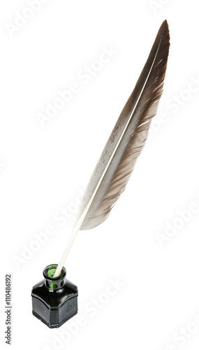 Feather pen in the inkwell