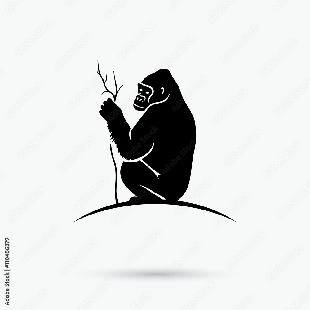 Naklejka premium Symbol goryla