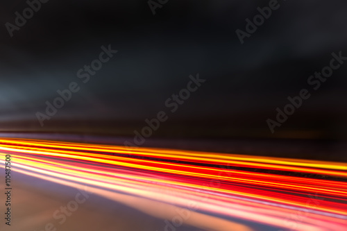 light trails in tunnel