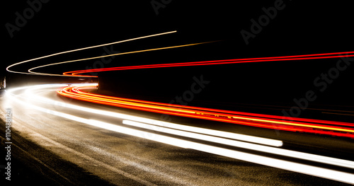 light trails in tunnel