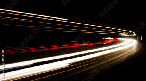 light trails in tunnel