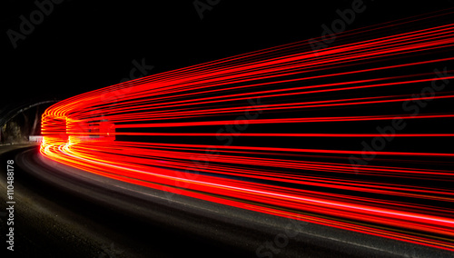light trails in tunnel