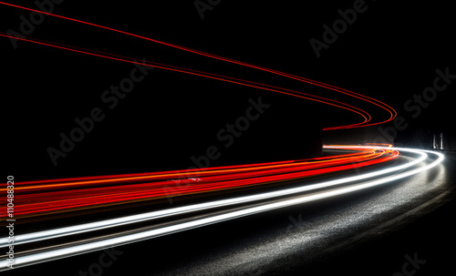 light trails in tunnel