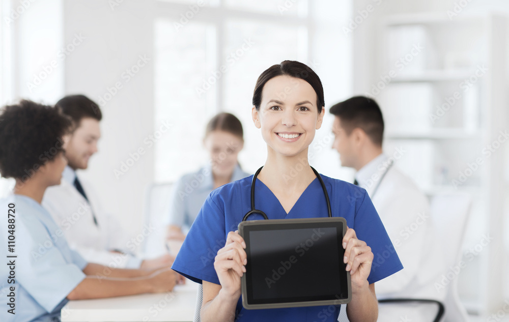 happy doctor over group of medics at hospital happy doctor over group of medics at hospital