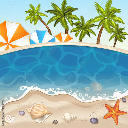 Summer beach background with sea