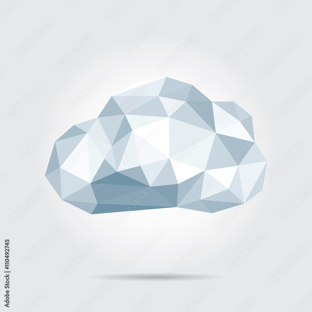 Polygonal Cloud, Weather Icon in Vector Polygonal Cloud, Weather Icon in Vector