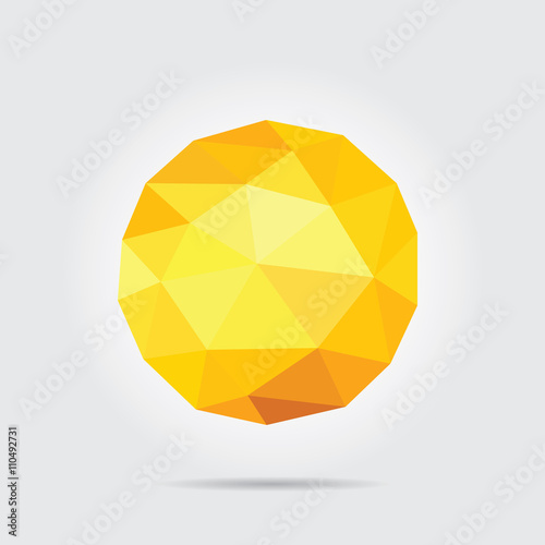 Polygonal Sun, Weather Icon in Vector