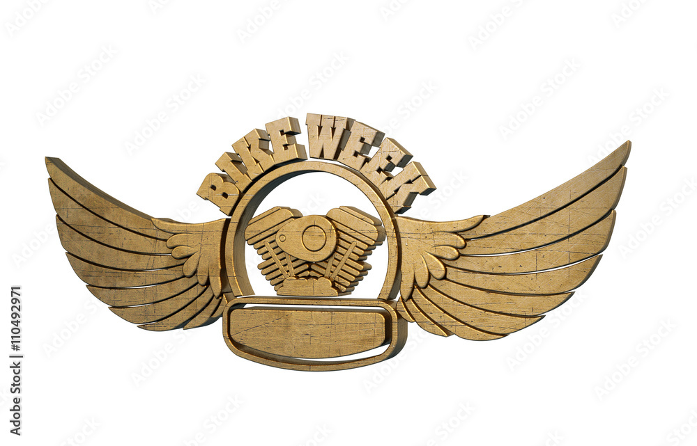 Fototapeta premium Bike Week - Logo - Motor - Wings Gold
