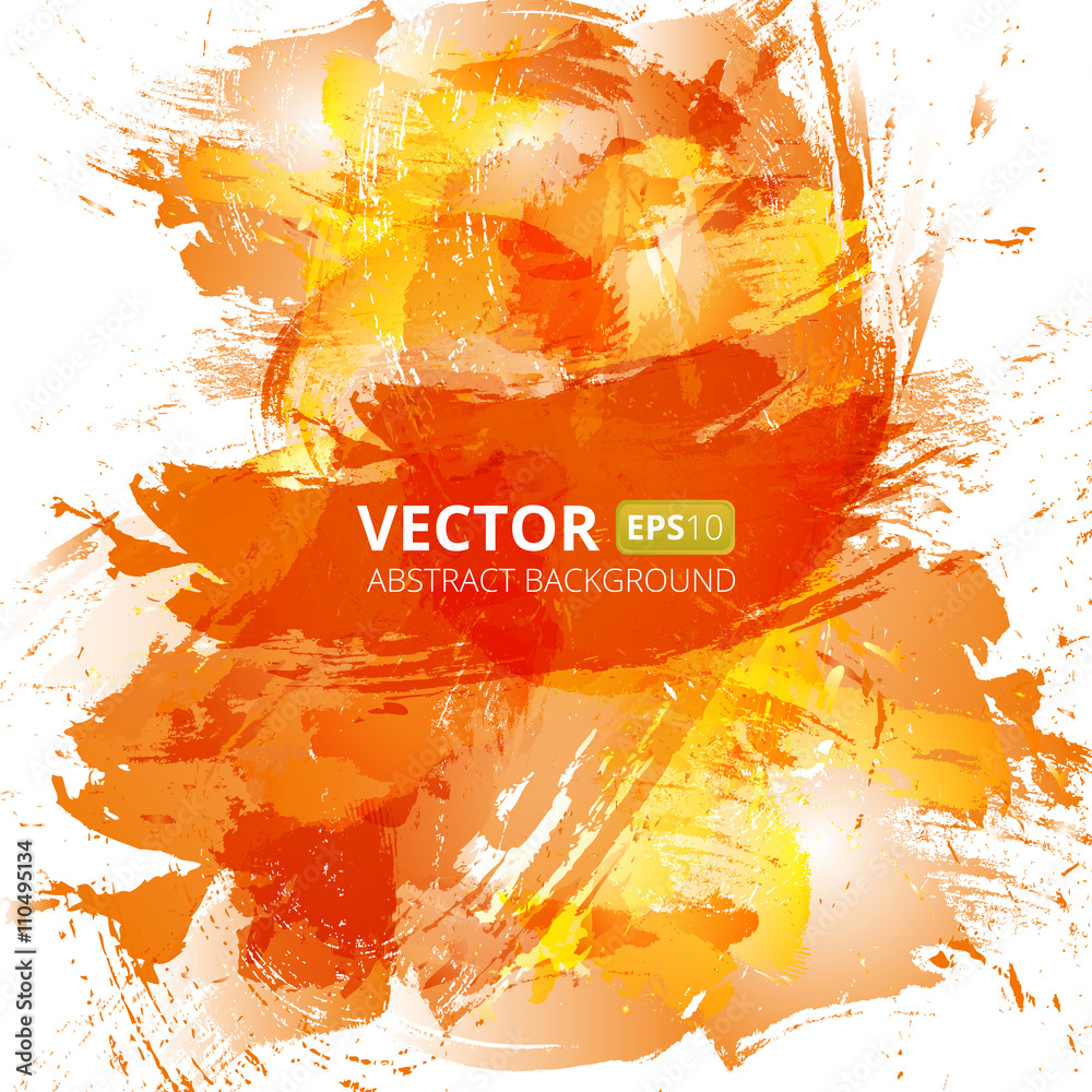 Abstract vector orange watercolor background. Stock Vector | Adobe Stock