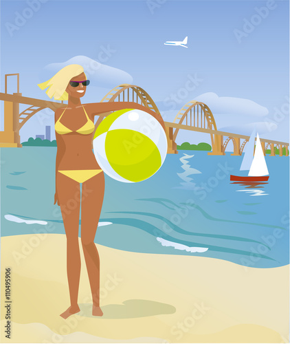 Pretty woman on the beach