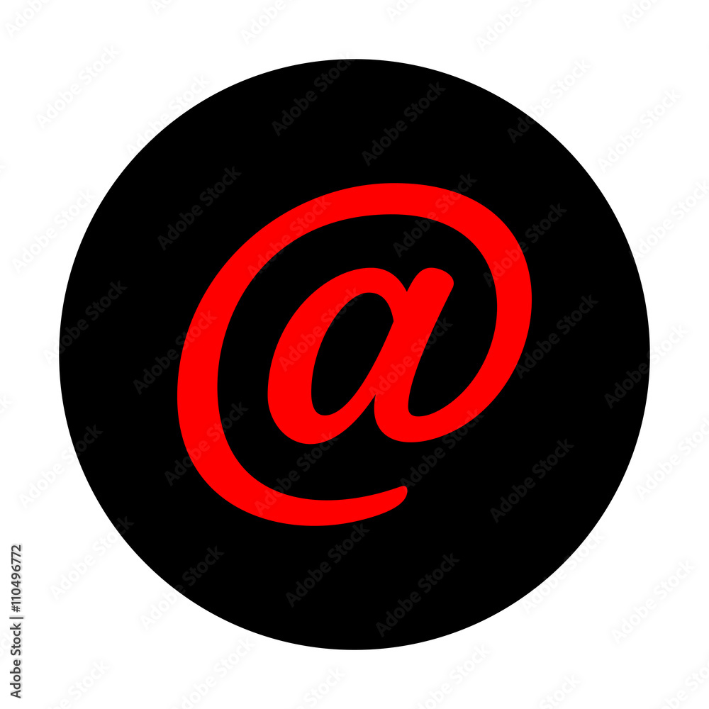 Mail sign. Red vector icon Mail sign. Red vector icon