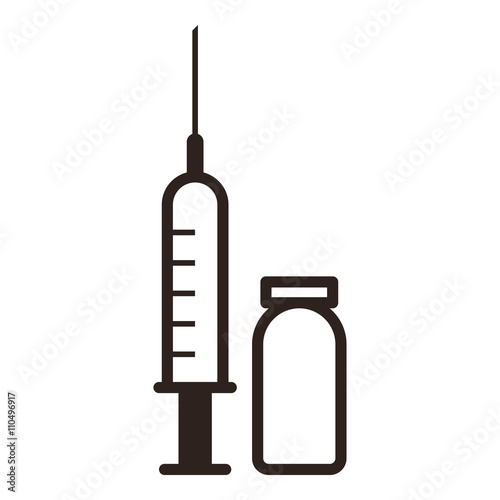 Medical ampoule and syringe icon