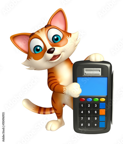  cat cartoon character with swap machine