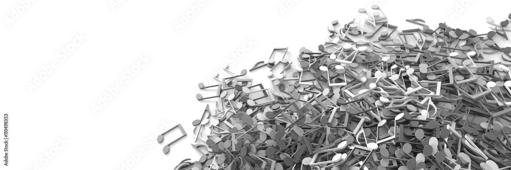 Fototapeta premium Infinite musical notes 3d rendering