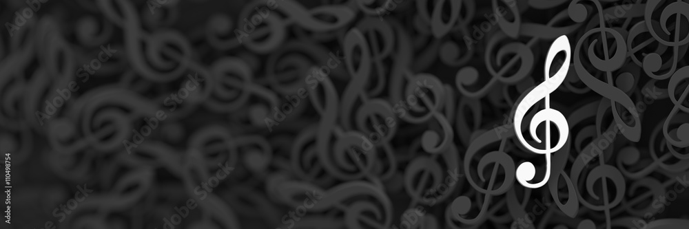 Naklejka premium Infinite musical notes 3d rendering