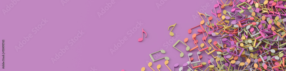 Infinite musical notes 3d rendering Infinite musical notes 3d rendering