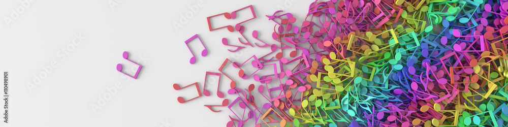 Naklejka premium Infinite musical notes 3d rendering