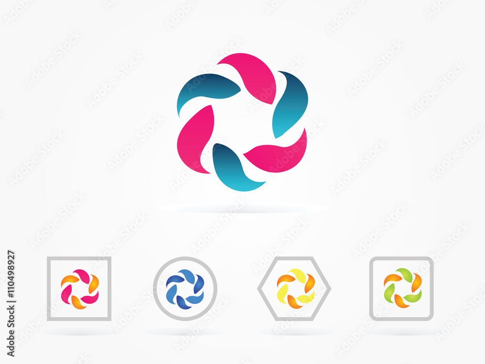 Swoosh moving spin logo vector