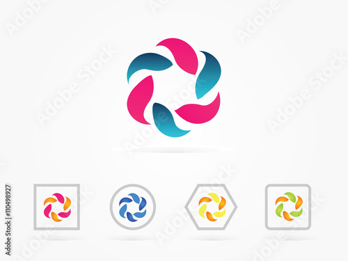 Swoosh moving spin logo vector