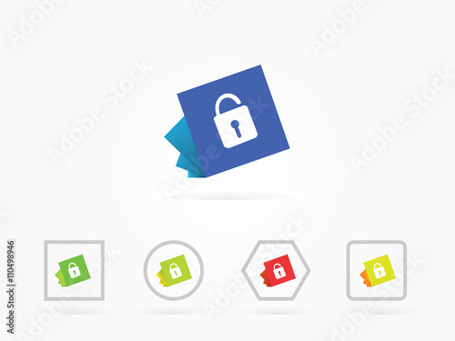 Secure paper key logo vector