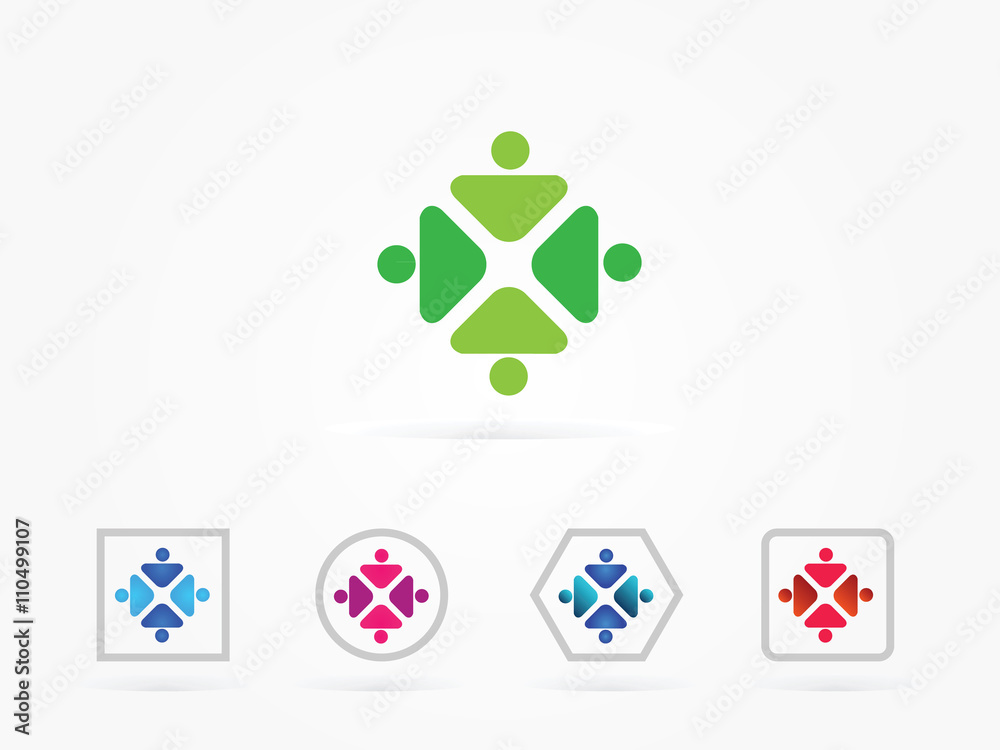 Four team logo vector Four team logo vector