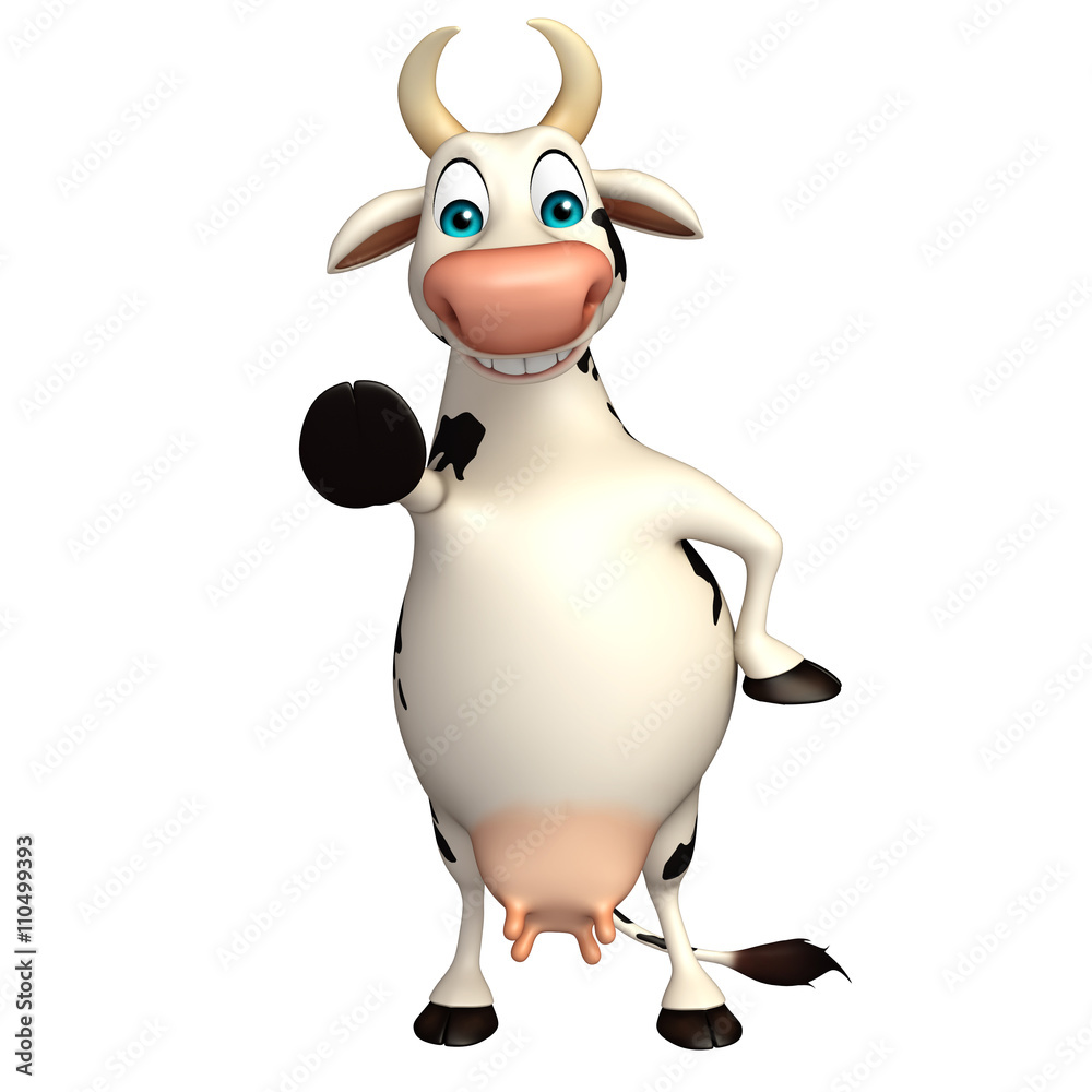 Fototapeta premium fun Cow funny cartoon character