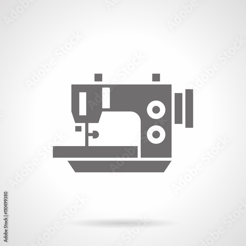 Electric sewing machine black glyph vector icon