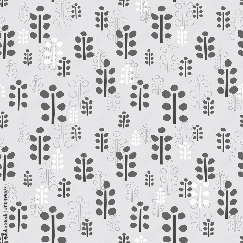 Abstract plants background. Seamless pattern.Vector.抽象的な植物パターン