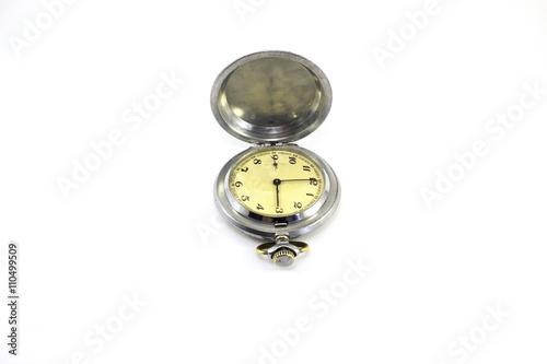Old pocket watch isolated
