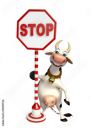cute Cow cartoon character © visible3dscience