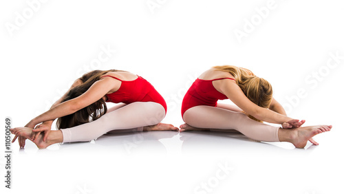Two girls dancing ballet