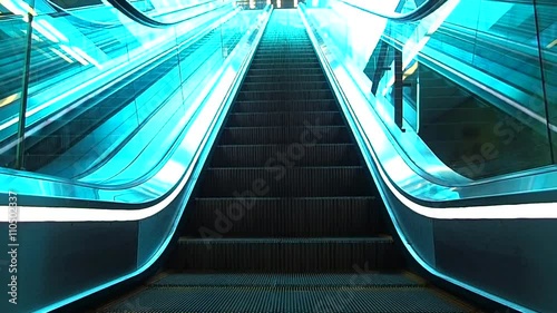 Public Escalators Moving with No One