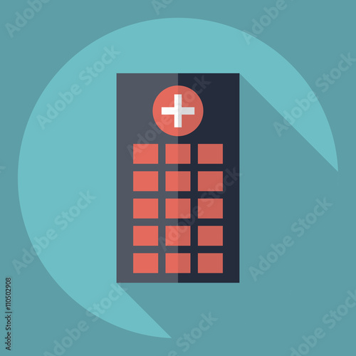 Flat modern design with shadow  Icon hospital