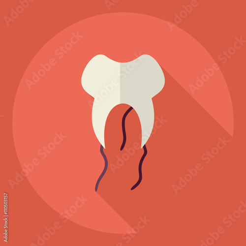Flat modern design with shadow  Icon tooth