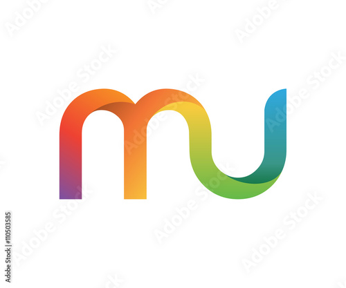 Colorful Letter M U Logo