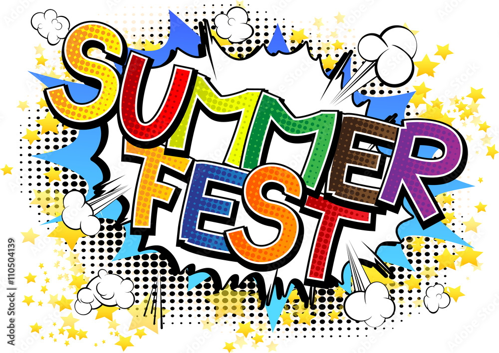 Summer Fest - Comic book style word.