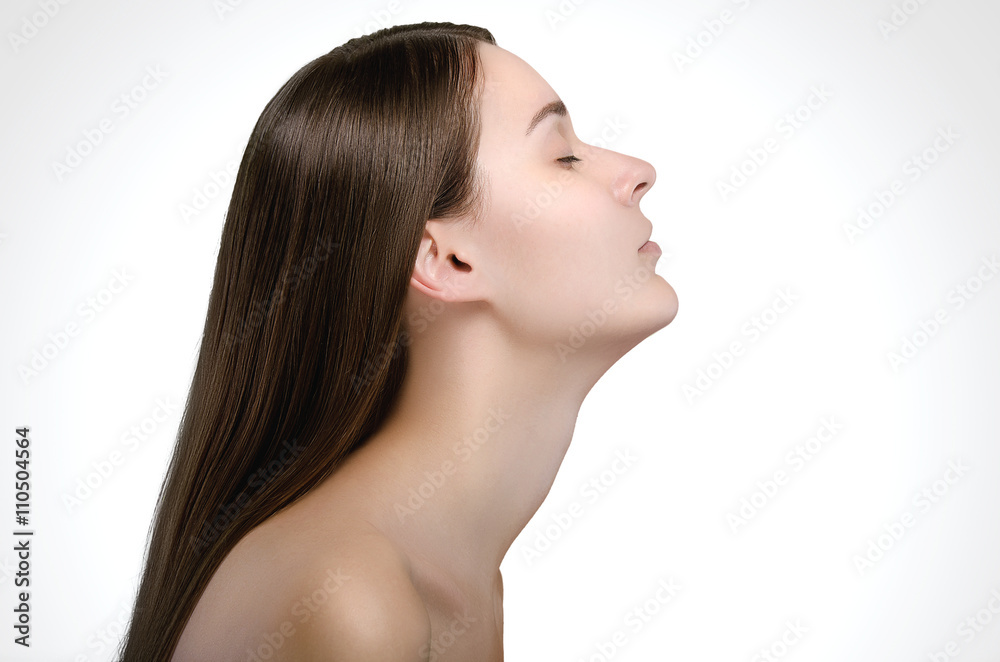 Beautiful woman. Straight long hair. Beautiful woman. Straight long hair.